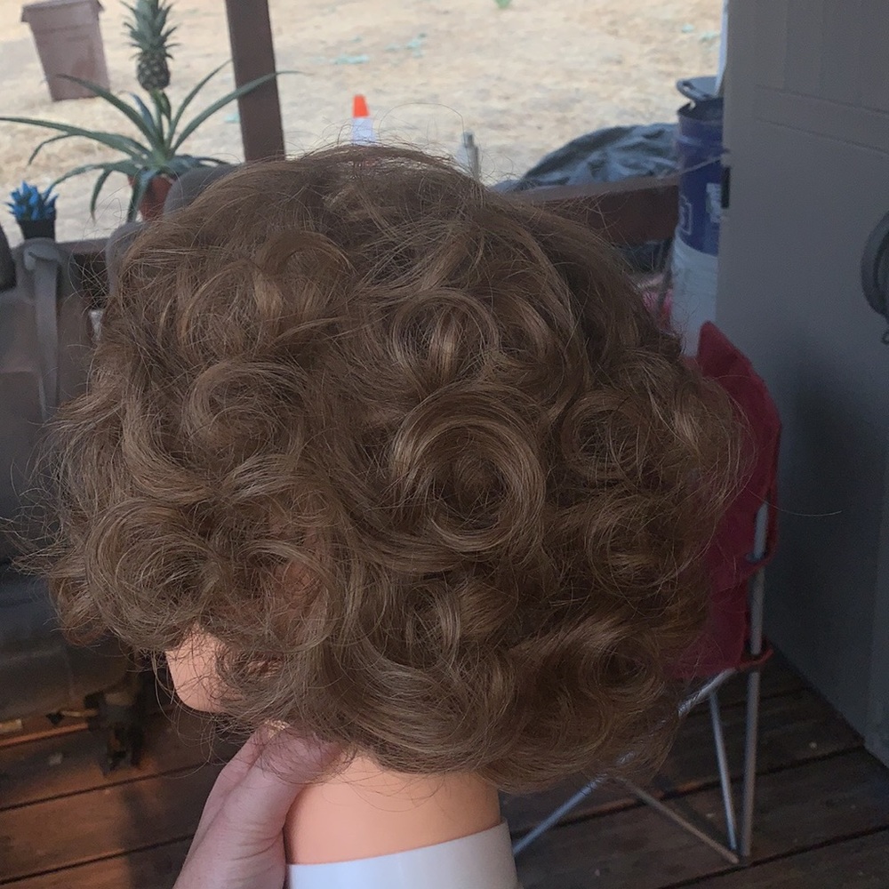 Real hair cosmetic doll head